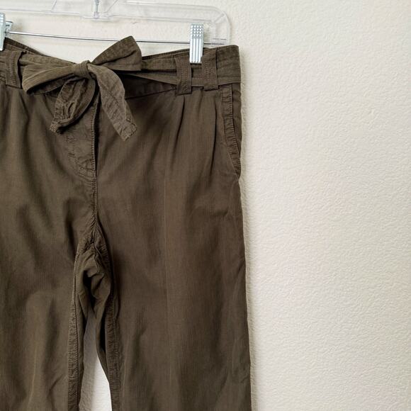 [J. Crew] Olive Green City Fit Straight Leg Utility Pants Belted Roll Tab Size 4 - Picture 7 of 10